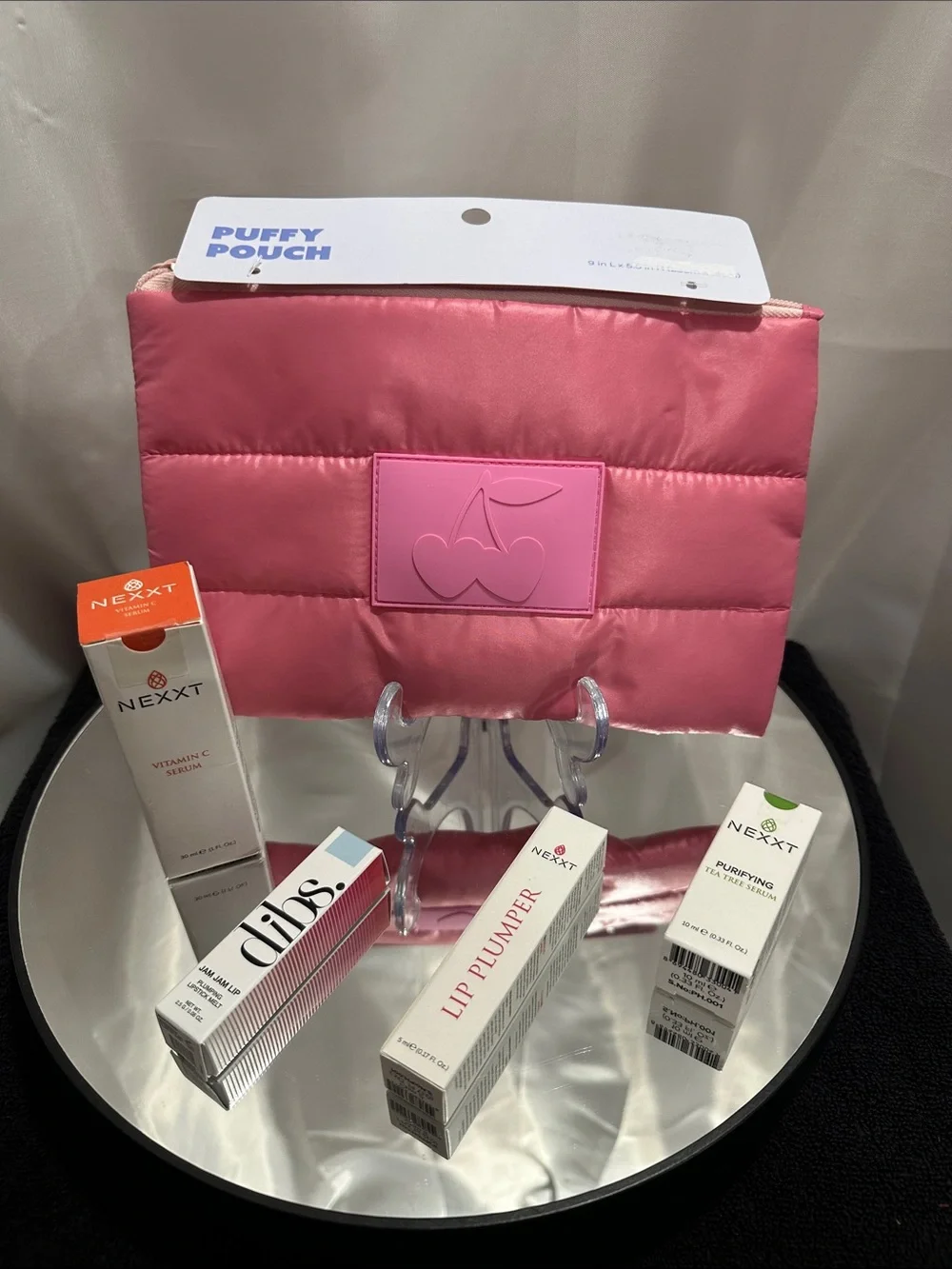 Nexxt vitamin C serum and Nexxt lip plumper Nexxt serum & jam lip plumping & bag